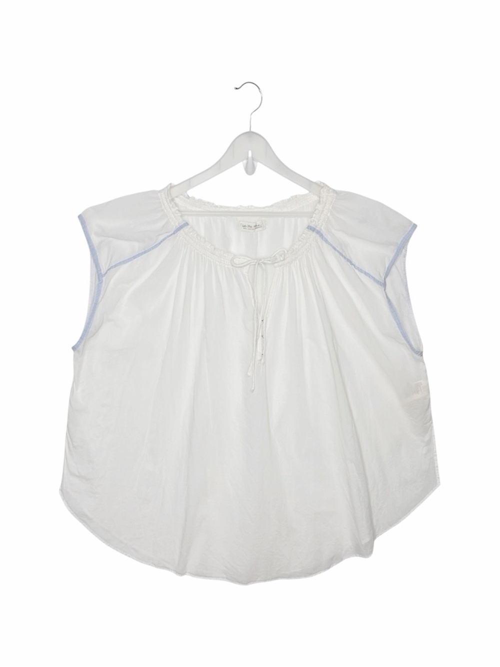 We The Free People White Peasant Blouse Small Oversized Sheer Boho Top